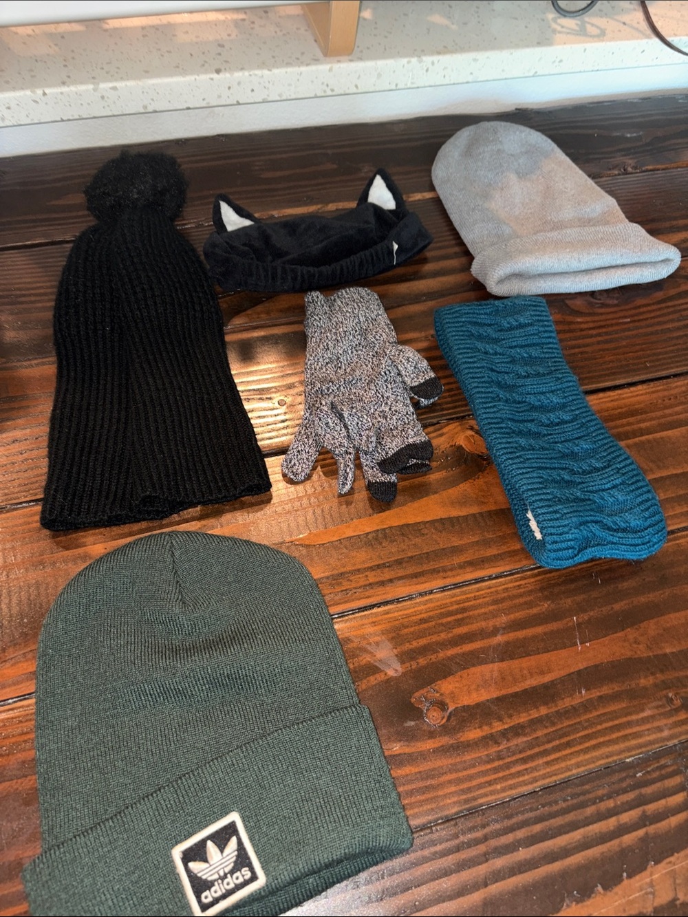 adidas Green Fold-Over Beanie with Logo Patch